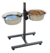 Dvojni stalak podesivi s 2 zdjele 21 cm – 1,75 … - img 1