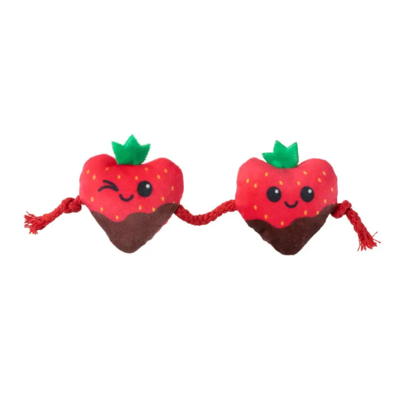 FuzzYard Cat Toy - Strawberry Hearts 2 on a string - img 1