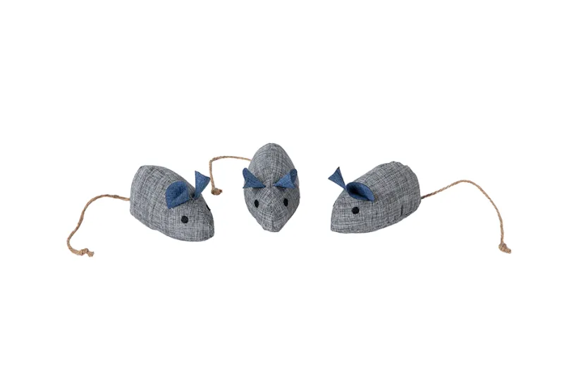 Mačija igračka miš s mačjom travom 14,5 × 4 cm reciklirano - img 1