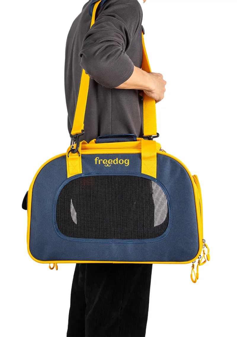 Transporter TravelTails plavi & mustard 45 × 23 × 3… - img 3