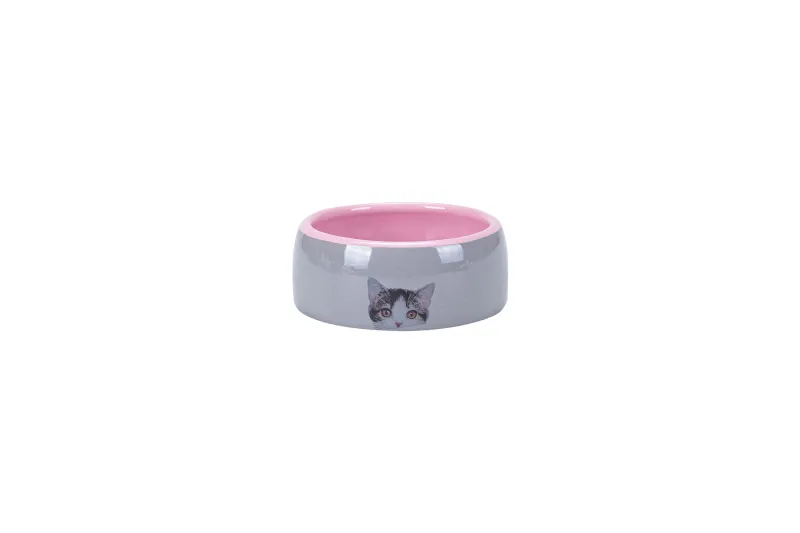 Zdjela Tabby Cat bijelo-roze 11,5 × 11,5 × 4,5 cm - img 1