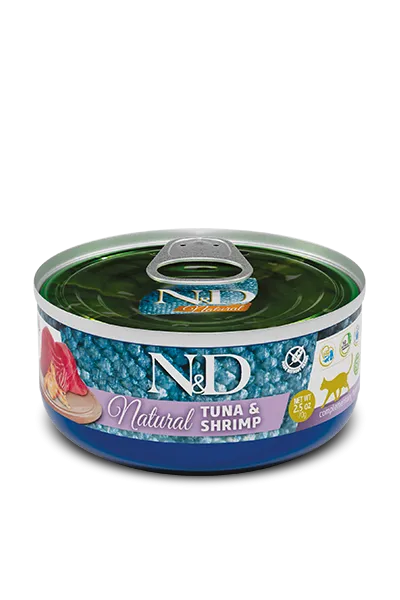 N&D Can Cat Natural Tuna&Shrimp 70g 70g - img 1