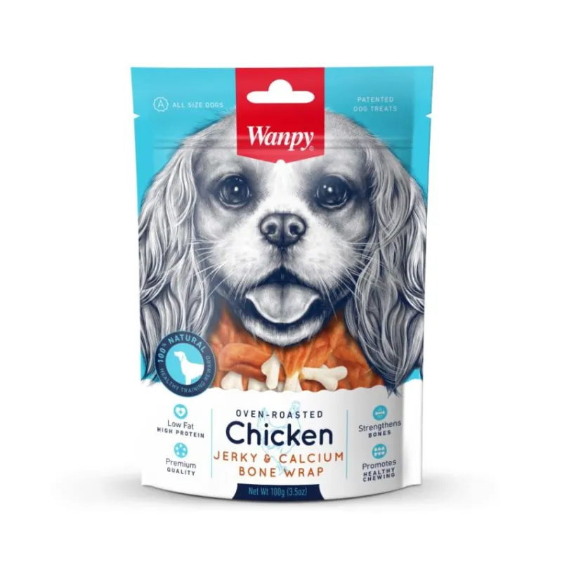 WANPY CHICKEN JERKY&CALCIUM BONE TWISTS 100G. - img 1