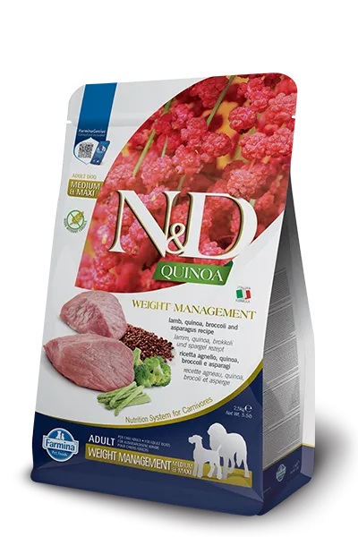 N&D quinoa weight menagment for adult dog Medium/Maxi